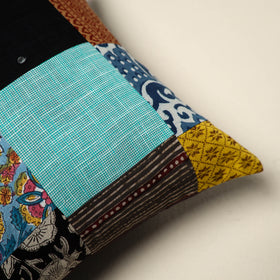 Multicolor - handcrafted cotton patchwork cushion cover 102