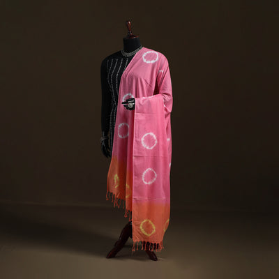 Shibori Tie-Dye Cotton Dupatta with Tassels 02