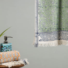 Green - cotton sanganeri towel 09 - handcrafted