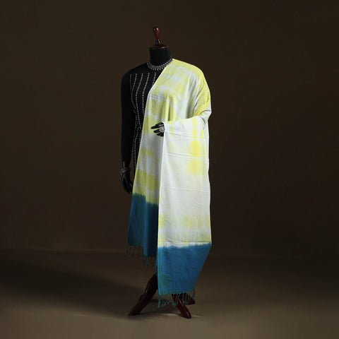 Shibori Tie-Dye Cotton Dupatta with Tassels 03
