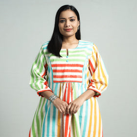Buy Pochampally Double Ikat Cotton Flared Dress Online l iTokri.com