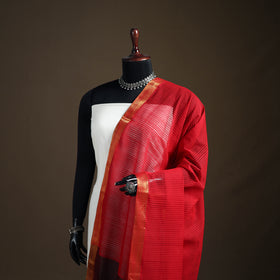 Pure Handloom Cotton Nizam Zari Border Mangalagiri Dupatta 07