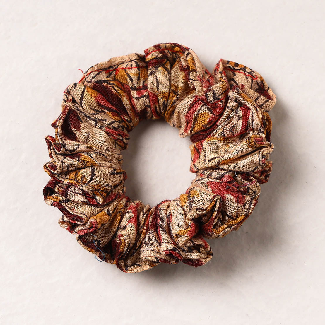 Kalamkari Block Printed Cotton Elastic Rubber Band/Scrunchie