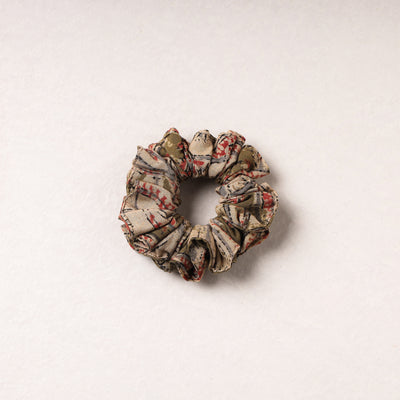 Kalamkari Block Printed Cotton Elastic Rubber Band/Scrunchie