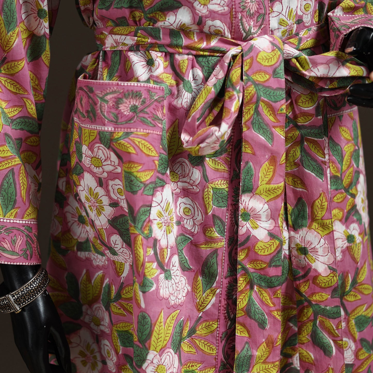 Sanganeri Hand Block Print Cotton Bath Robe 50