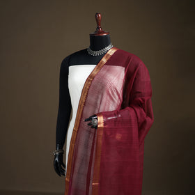 Pure Handloom Cotton Nizam Zari Border Mangalagiri Dupatta 08