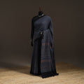 Handwoven Merino Wool Natural Dyed Hand Block Print Ajrakh Saree 07