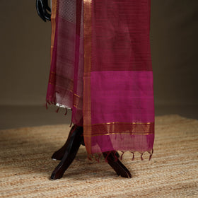 Pure Handloom Cotton Nizam Zari Border Mangalagiri Dupatta 08