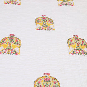 Double - Reversible Sanganeri Block Print Cotton Quilt Set