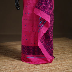 Pink - Assam Handloom Silk Cotton Mekhela Chador with Blouse Piece 09
