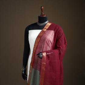 Pure Handloom Cotton Nizam Zari Border Mangalagiri Dupatta 09