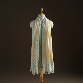 Floral Sanganeri Print Pure Merino Wool Handwoven Shawl 74
