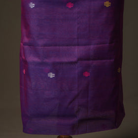 Purple - jamdani pure handloom muslin unstitched dress
