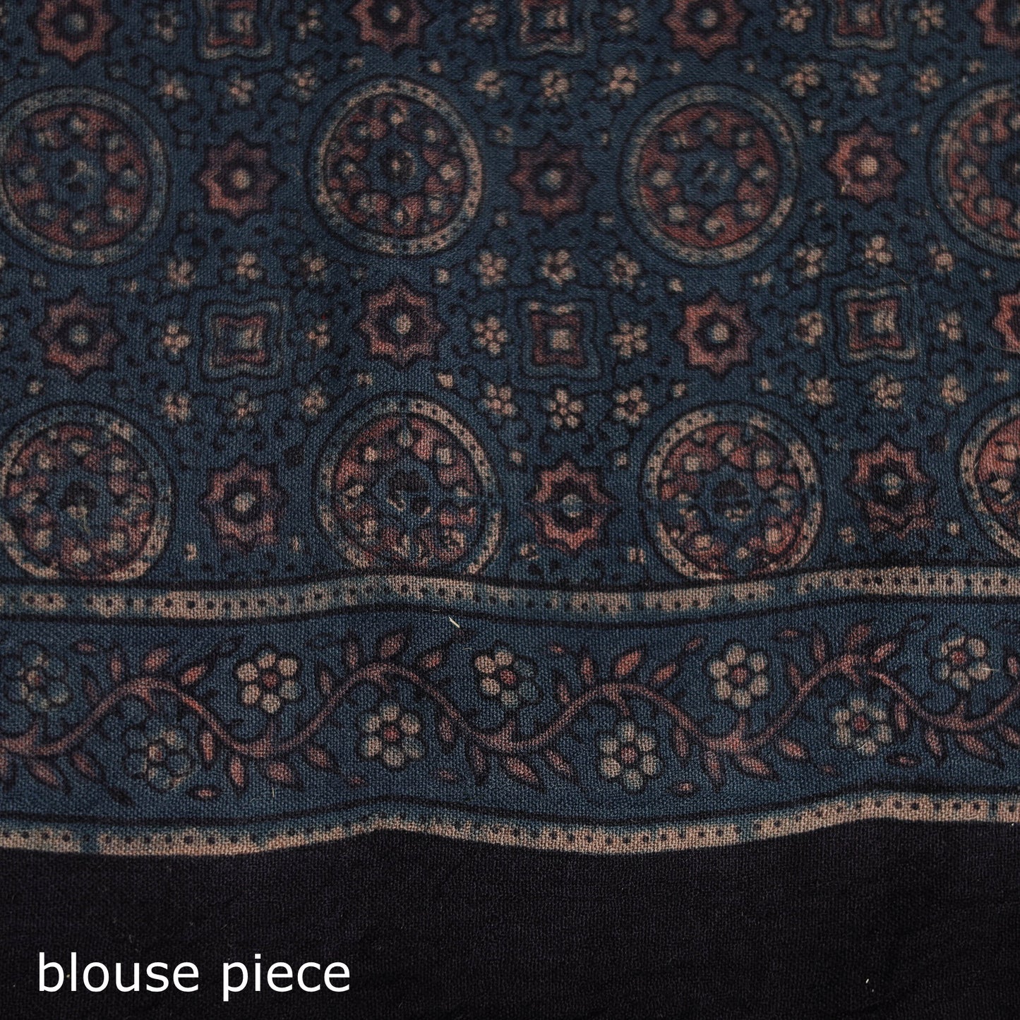 Handwoven Merino Wool Natural Dyed Hand Block Print Ajrakh Saree 07