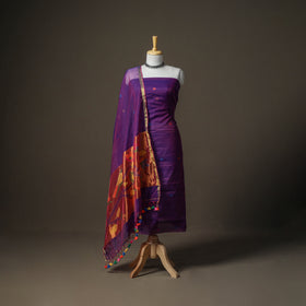 Jamdani Pure Handloom Muslin Unstitched Dress Material: Kurta with Dupatta 22