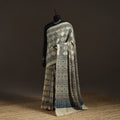 Handwoven Merino Wool Natural Dyed Hand Block Print Ajrakh Saree 01