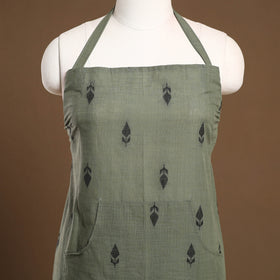 Buy Green Jacquard Weaving Cotton Apron with Pocket