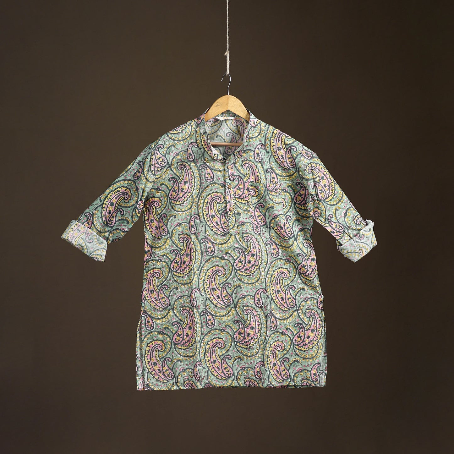 Sanganeri Hand Block Print Cotton Short Men Kurta  05