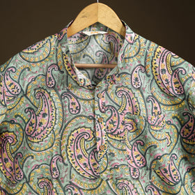 Sanganeri Hand Block Print Cotton Short Men Kurta  05