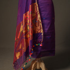 Jamdani Pure Handloom Muslin Unstitched Dress Material: Kurta with Dupatta 22