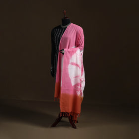 Shibori Tie-Dye Cotton Dupatta with Tassels 06