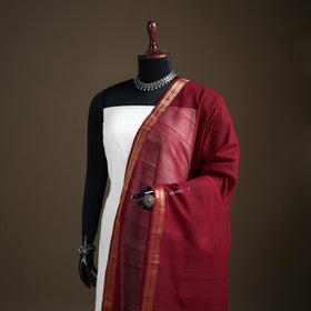 Pure Handloom Cotton Nizam Zari Border Mangalagiri Dupatta 10