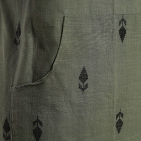 Buy Green Jacquard Weaving Cotton Apron with Pocket