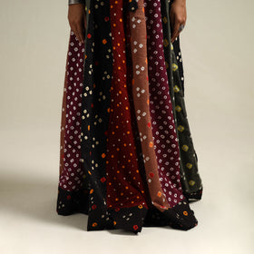 Multicolor - Bandhani Tie-Dye 24 Kali Patchwork Cotton Long Skirt 09