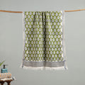 Green - cotton sanganeri towel 15 - handcrafted