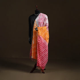 Shibori Tie-Dye Cotton Dupatta with Tassels 07