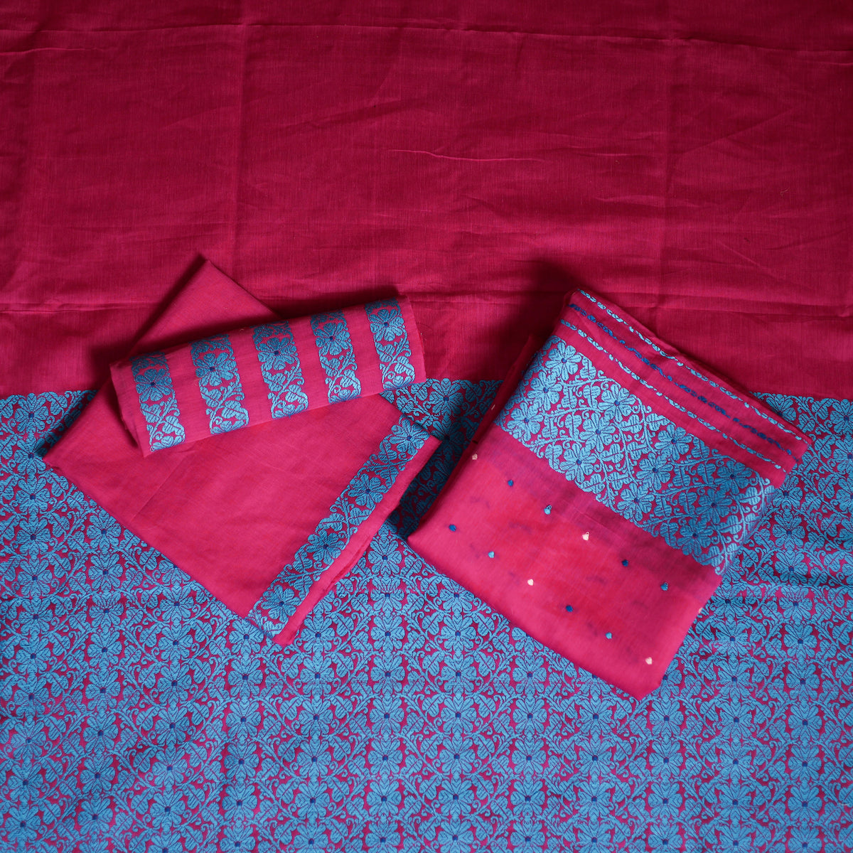 Assam Handloom Silk Cotton Mekhela Chador with Blouse Piece 07