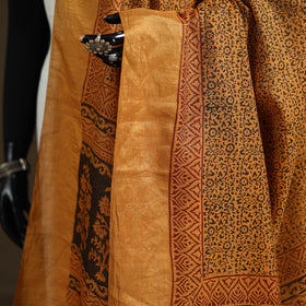 Bagh Hand Block Print Natural Dyed Tissue Zari Chanderi Silk Dupatta 13