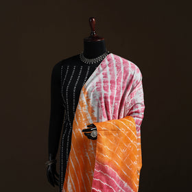 Shibori Tie-Dye Cotton Dupatta with Tassels 07