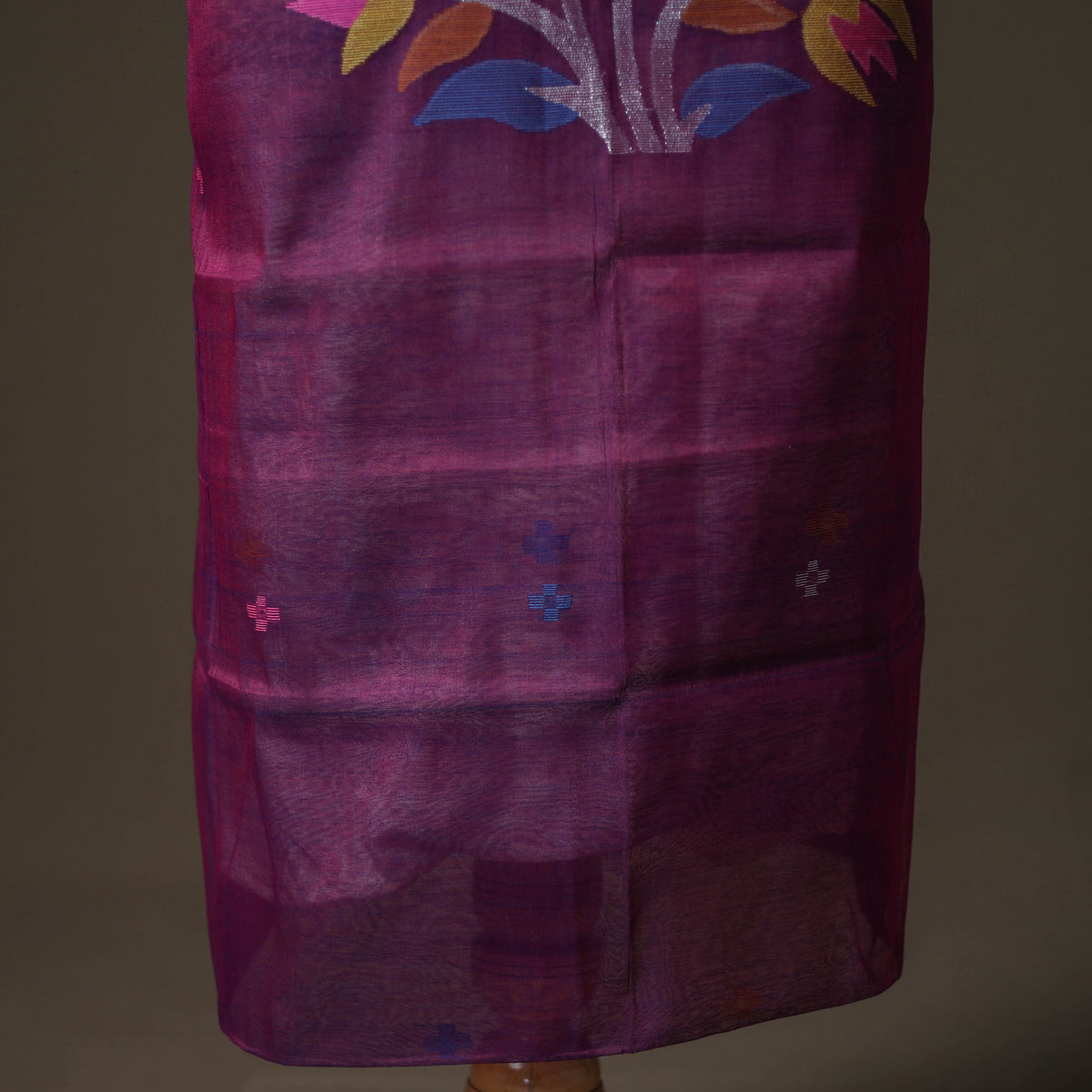 Jamdani Pure Handloom Muslin Unstitched Dress Material: Kurta with Dupatta 23