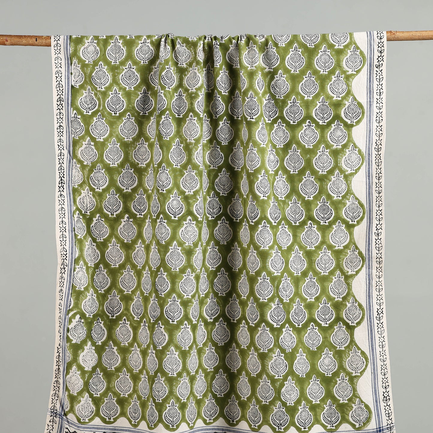 Green - cotton sanganeri towel 15 - handcrafted
