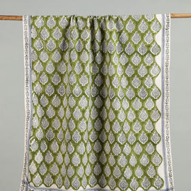 Green - cotton sanganeri towel 15 - handcrafted