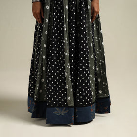 Multicolor - Bandhani Tie-Dye 24 Kali Patchwork Cotton Long Skirt 10