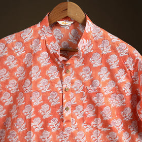 Sanganeri Hand Block Print Cotton Short Men Kurta  07