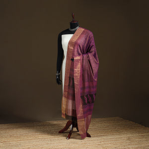 Bagh Hand Block Print Natural Dyed Tissue Zari Chanderi Silk Dupatta 14