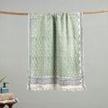 Green - cotton sanganeri towel 16 - handcrafted