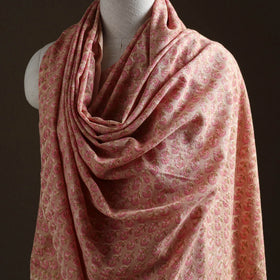 Floral Sanganeri Print Pure Merino Wool Handwoven Shawl 76