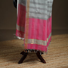Pure Handloom Cotton Nizam Zari Border Mangalagiri Dupatta 12
