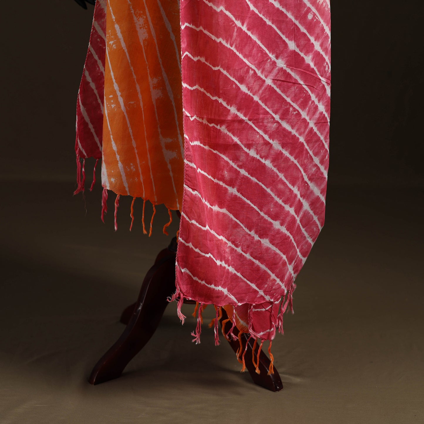 Shibori Tie-Dye Cotton Dupatta with Tassels 07