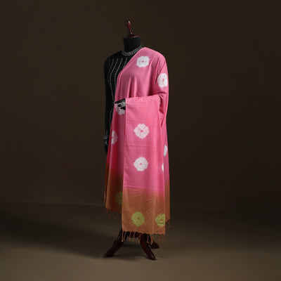 Shibori Tie-Dye Cotton Dupatta with Tassels 08