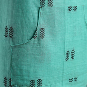  Green Jacquard Weaving Cotton Apron with Pocket