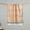 Peach - cotton sanganeri towel 17 - handcrafted