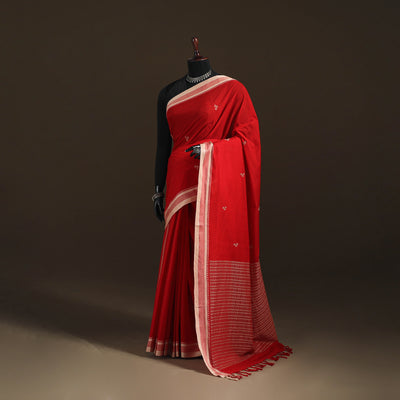 Bengal Handwoven Cotton Leaf Buti Begumpuri Saree with Blouse Piece 14