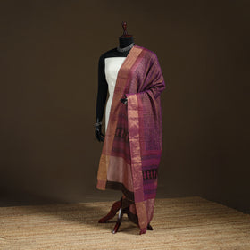 Bagh Hand Block Print Natural Dyed Tissue Zari Chanderi Silk Dupatta 15