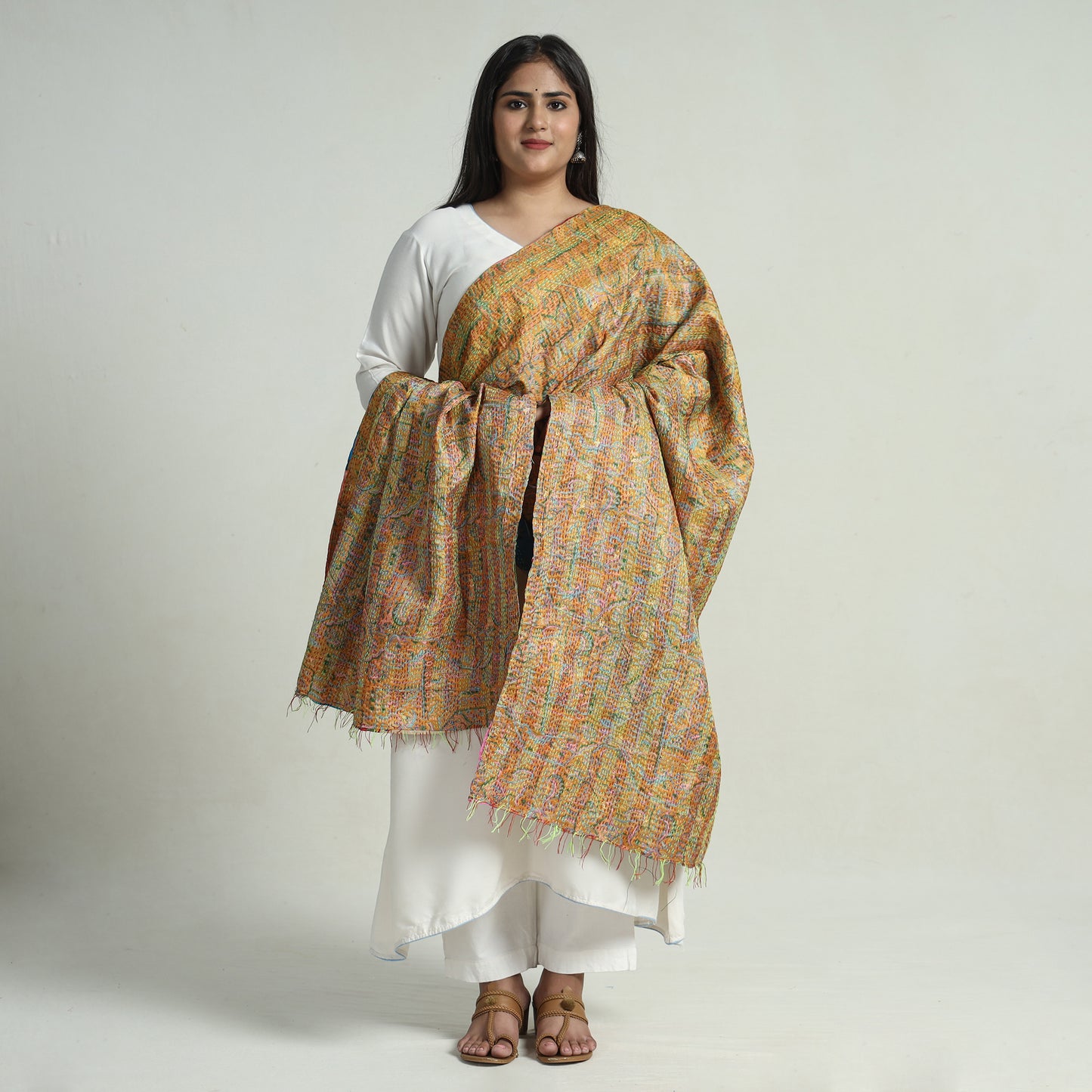 Kantha Embroidery Dupatta