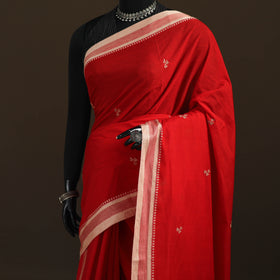 Bengal Handwoven Cotton Leaf Buti Begumpuri Saree with Blouse Piece 14